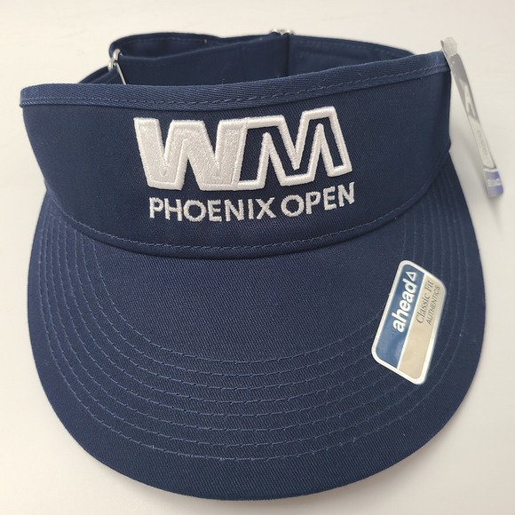 Waste Management Phoenix Open Visor Hat Strapback Ahead Blue White Golf WM Men